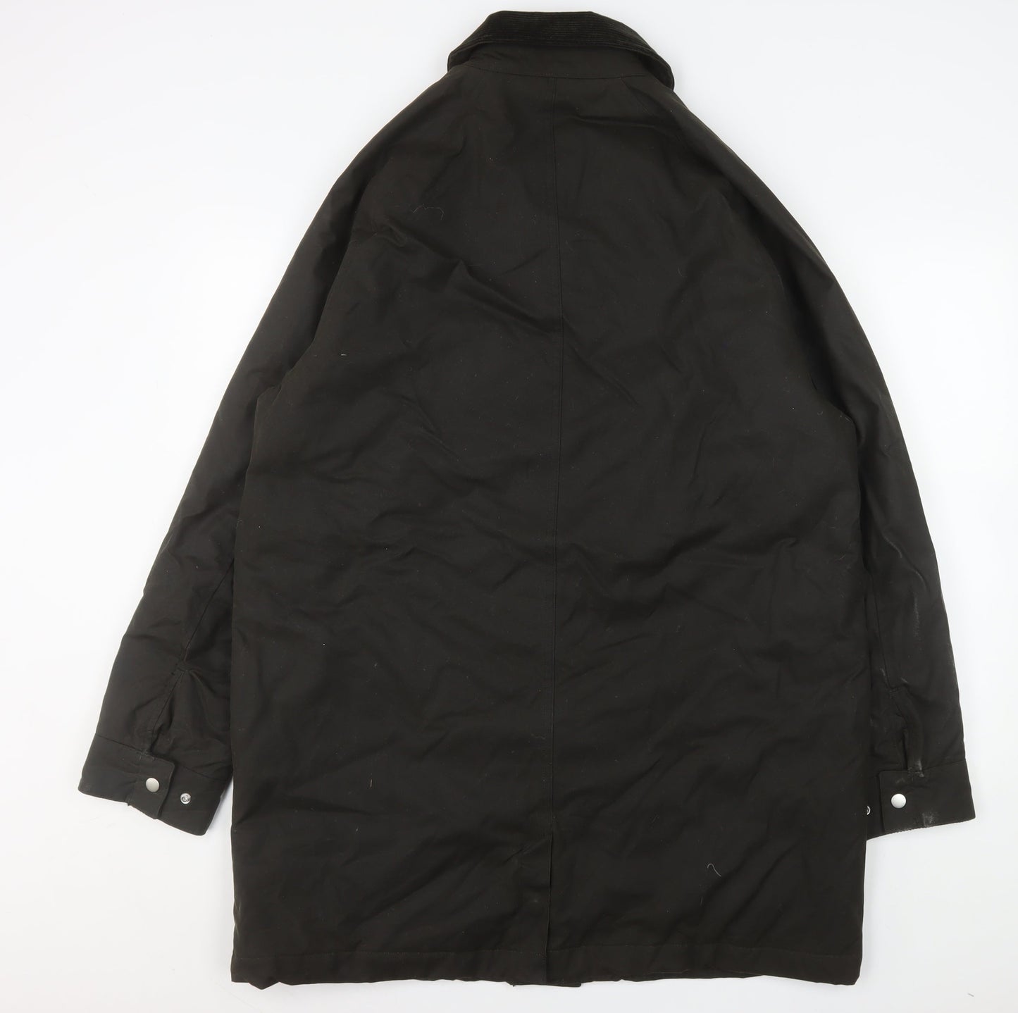 Marks and Spencer Men's Black L Overcoat Twill Cotton Blend