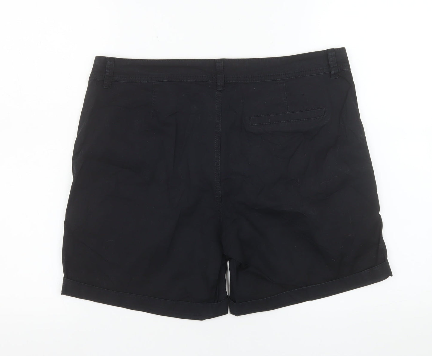 Dunnes Stores Women's Black Chino Shorts Size 14 Cotton Stretch