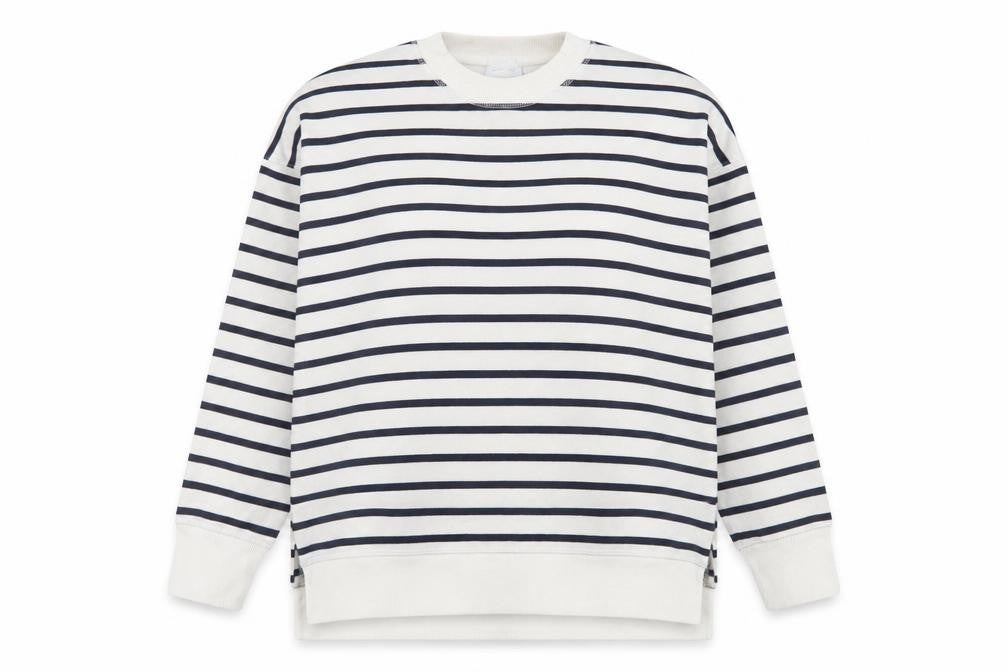 Primark Women’s Navy Stripe Pullover Sweatshirt 2XS Cotton Blend