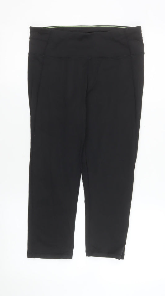 Calvin Klein Women Black Capri Leggings L Performance Activewear