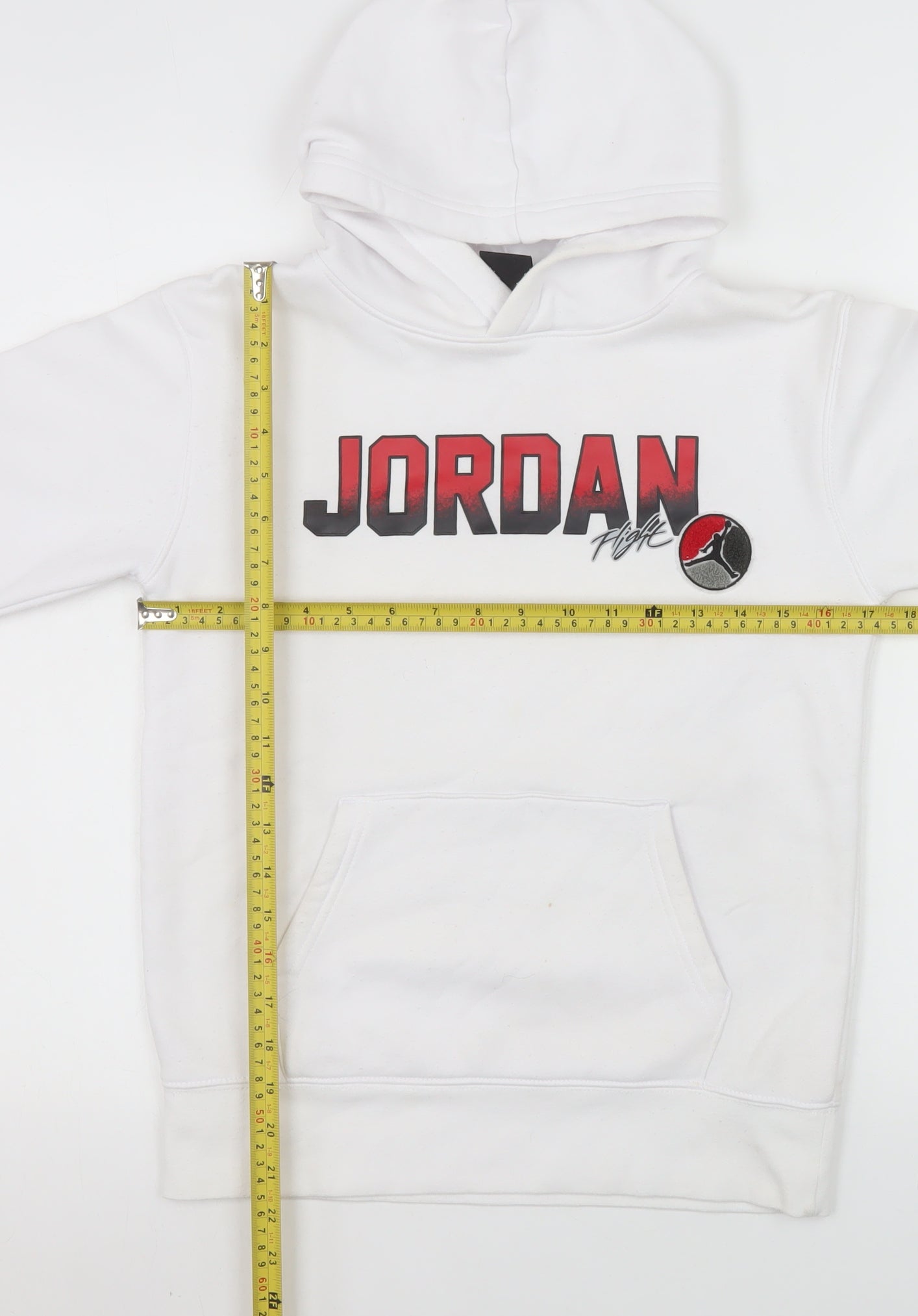 Jordan Boys White Hoodie 10-12 Years Pullover Fleece Logo Sweatshirt