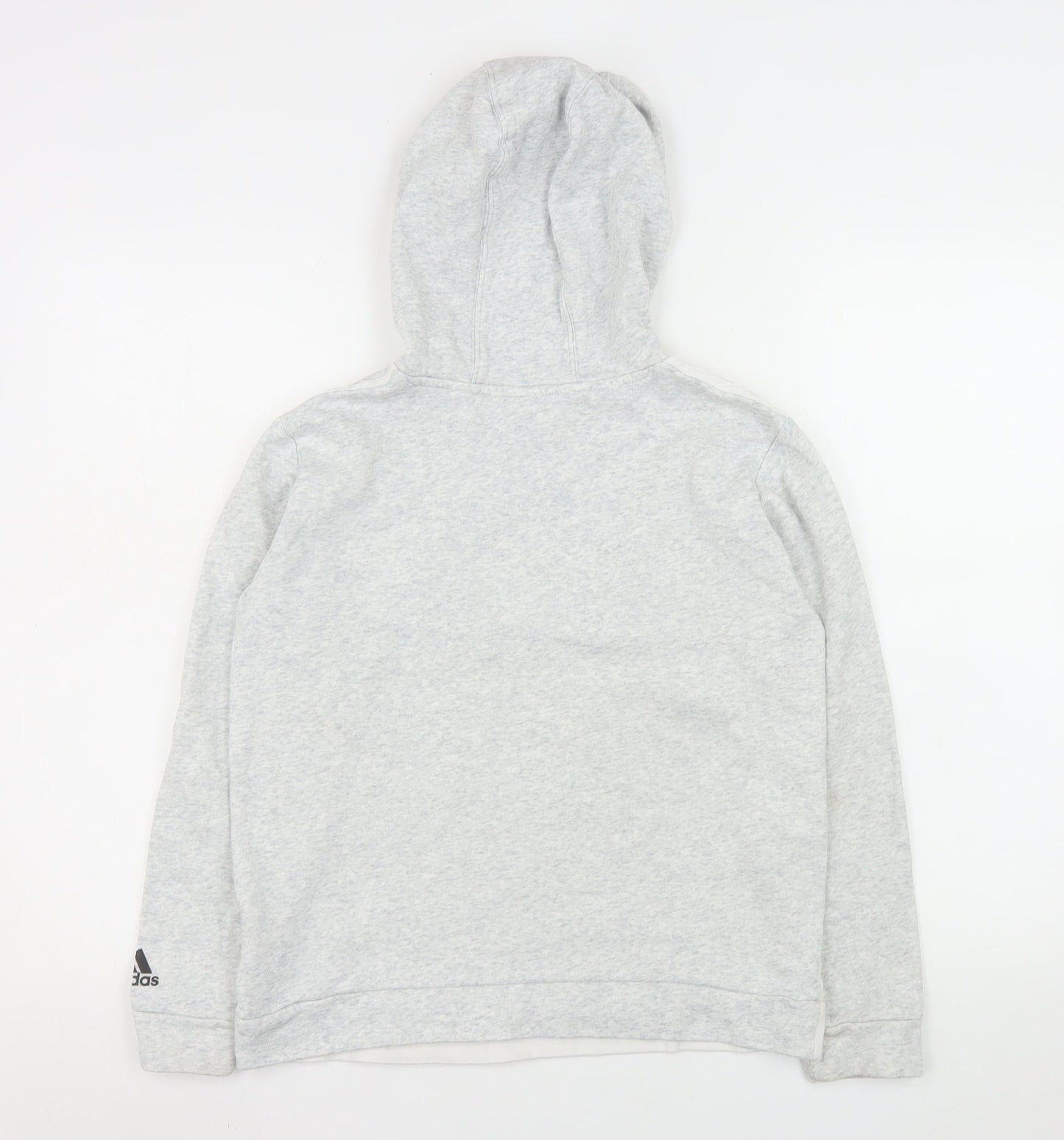 Adidas Boys Grey Hoodie 12-13 Years Pullover Fleece Logo Sweatshirt