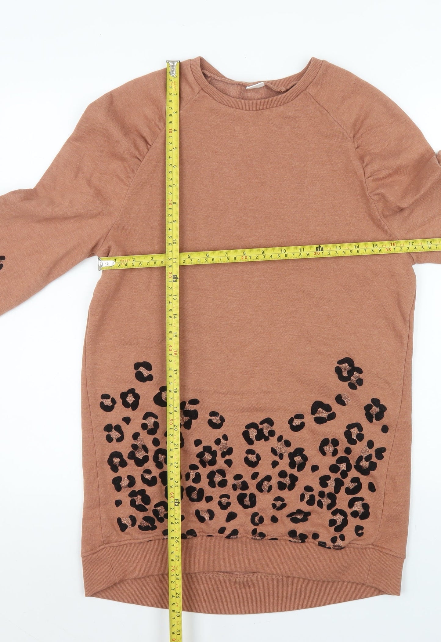 Next Girls Brown Animal Print Long Sleeve Pullover Sweatshirt 11 Years