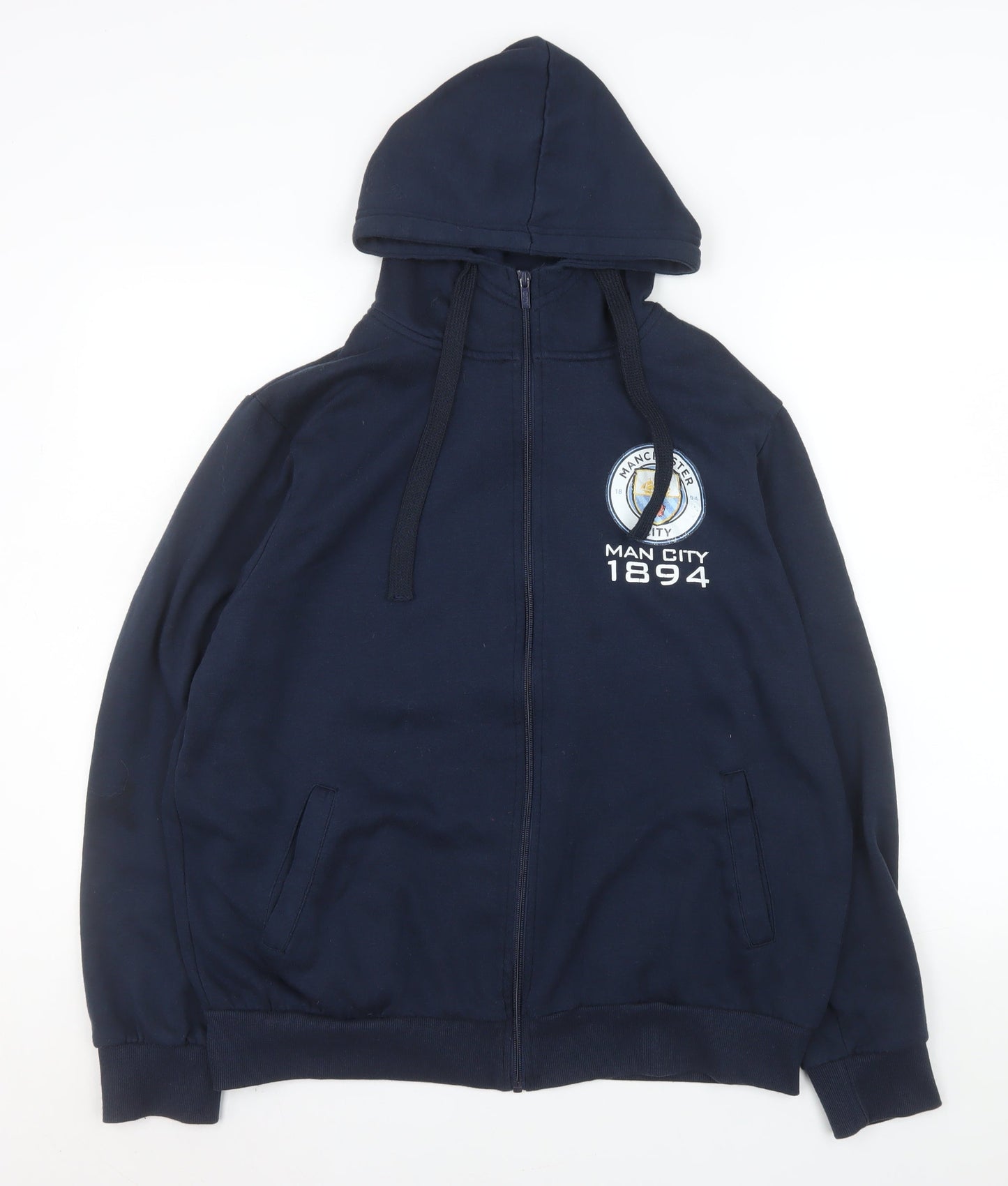 Manchester City Men's Blue Full Zip Hooded Jacket L