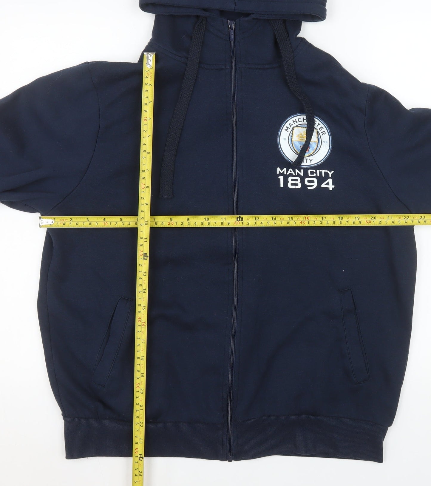 Manchester City Men's Blue Full Zip Hooded Jacket L