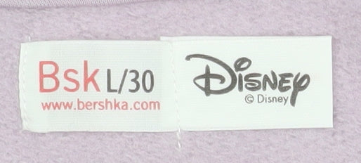 Bershka Disney Women Lilac Pullover Sweatshirt L Mickey Cool Print