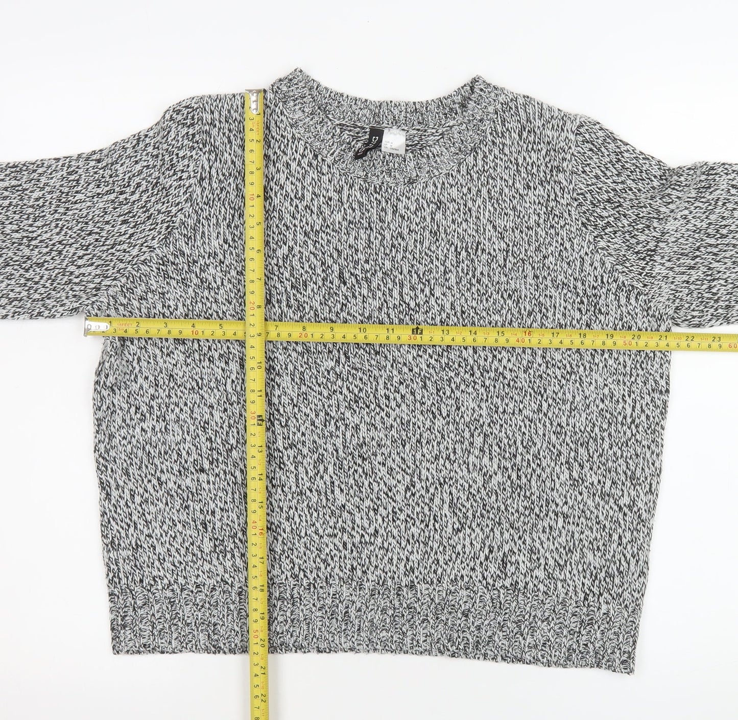 H&M Divided Men's Grey Chunky Knit Pullover Jumper Size M
