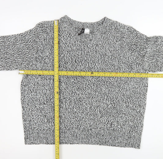 H&M Divided Men's Grey Chunky Knit Pullover Jumper Size M