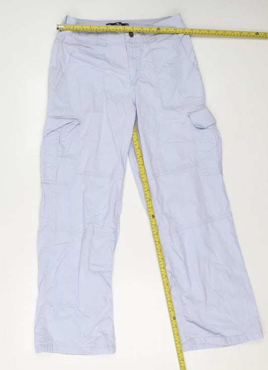 Hollister Men’s Grey Cargo Trousers Size 29 Regular Cotton Comfort