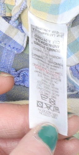 Dunnes Women's Multicoloured Checked Cotton Tunic Blouse Size 12