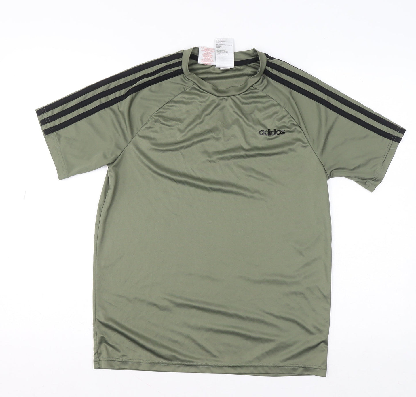 Adidas Boys Green 13-14 Years Short Sleeve Aeroready Sports T-Shirt