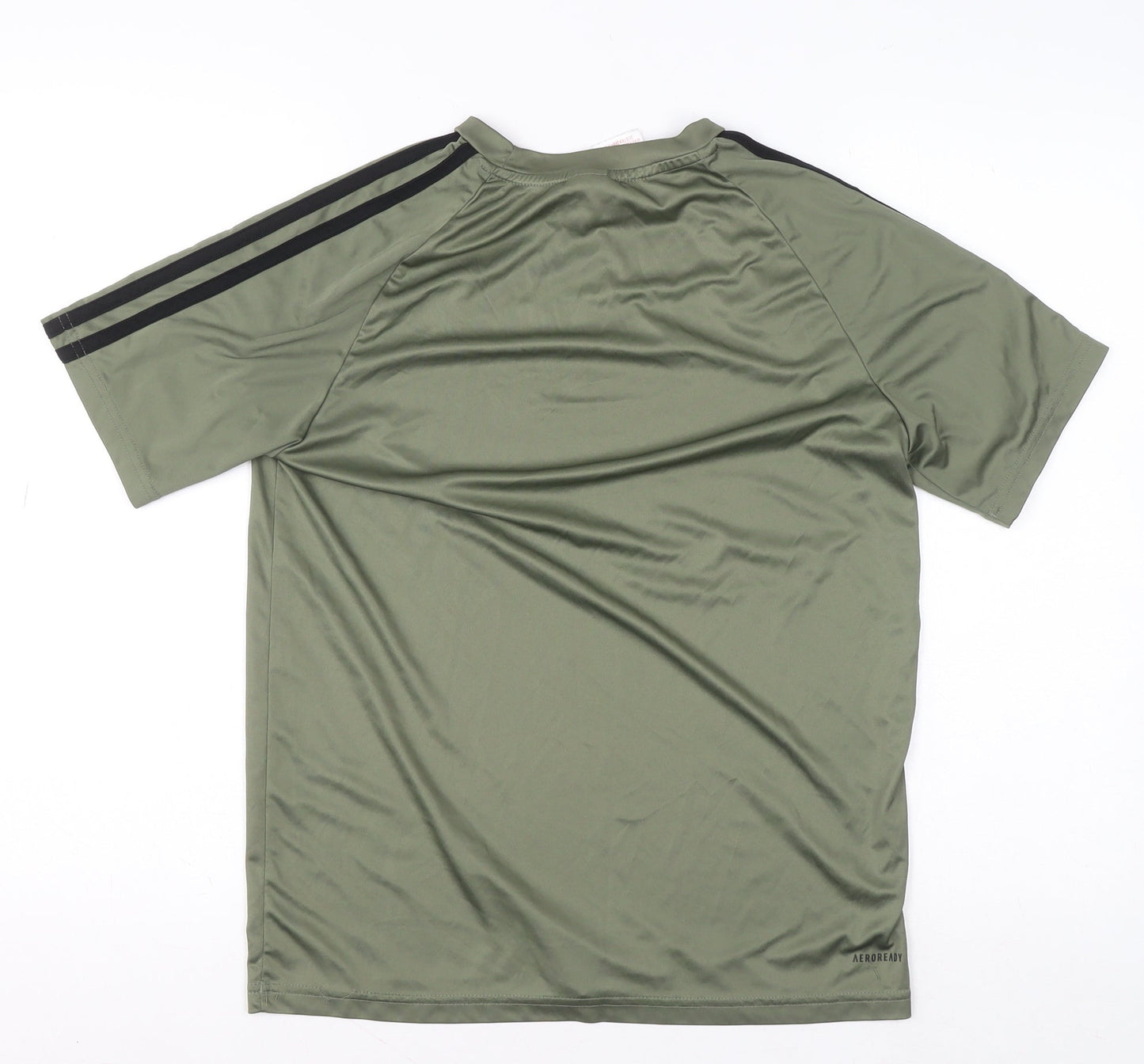 Adidas Boys Green 13-14 Years Short Sleeve Aeroready Sports T-Shirt