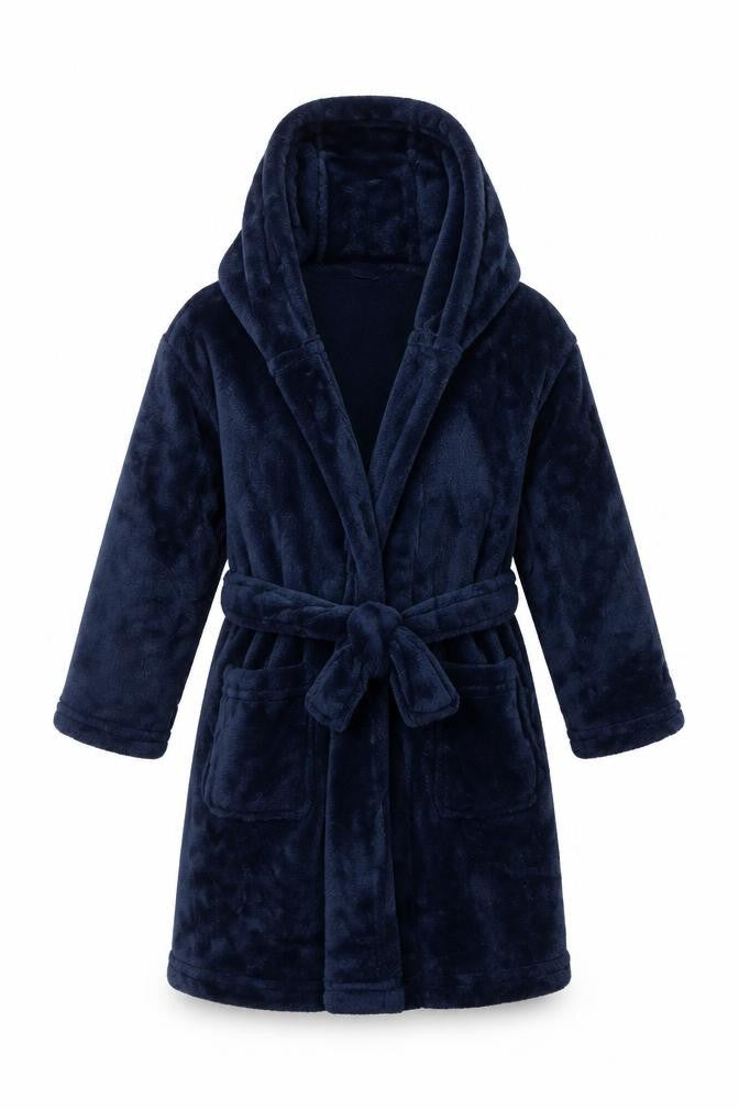 Primark Blue Hooded Fleece Robe 12-18 Months Unisex Baby Soft Winter Nightwear