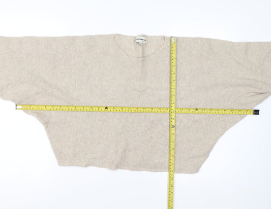 Collezione Gaia Women Beige Oversized Batwing Jumper M