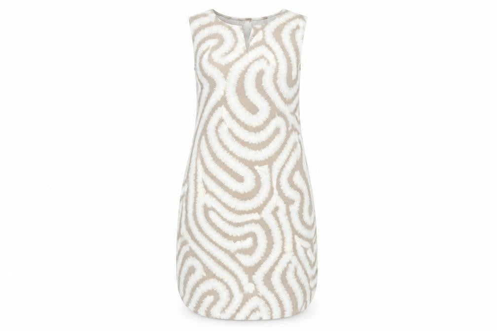 FREE/QUENT Women's Beige Abstract Shift Dress Size L