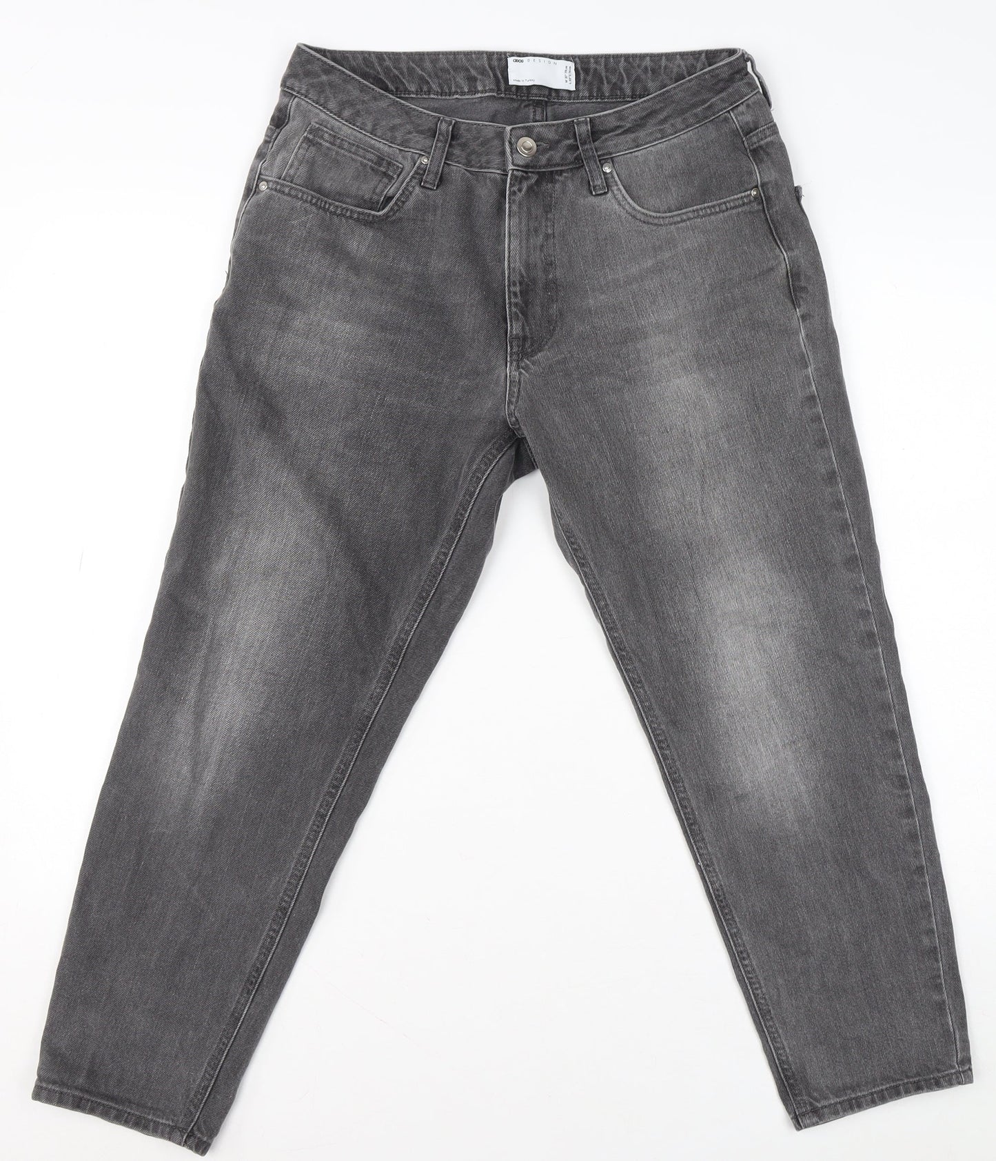 ASOS DESIGN Men’s Grey Tapered Jeans W31 L30 Regular Fit Denim