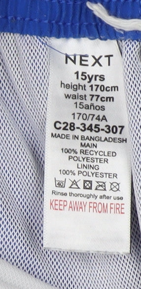 Next Boys Blue 15 Years Swim Shorts Elastic Waist Lined Lightweight