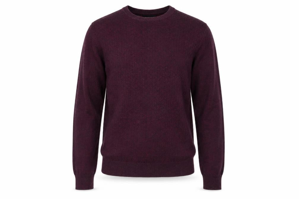Front view of Red Herring Men's Purple Cotton Crew Neck Jumper, size S