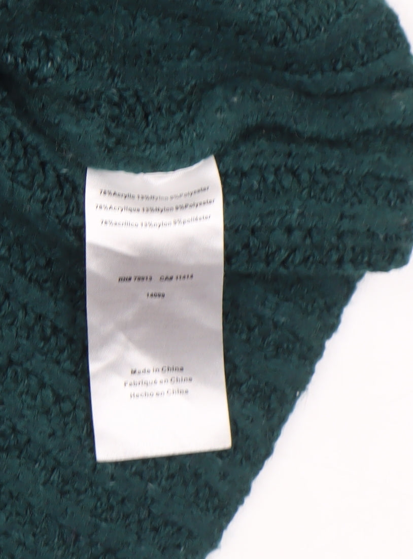 A Pea in the Pod Womens Green Cable-Knit Mock Neck Jumper Size S