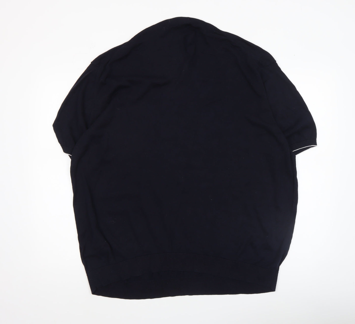 Marks and Spencer Men’s Blue 3XL Short Sleeve Cotton Blend Jumper