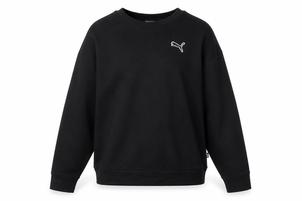 Puma Men's Black Small Crew Neck Cotton Sweatshirt Classic Fit