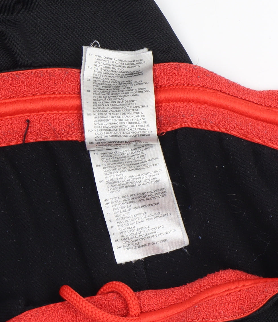 Adidas Men's Black Jogger Trousers S Elastic Waist Zip Hem