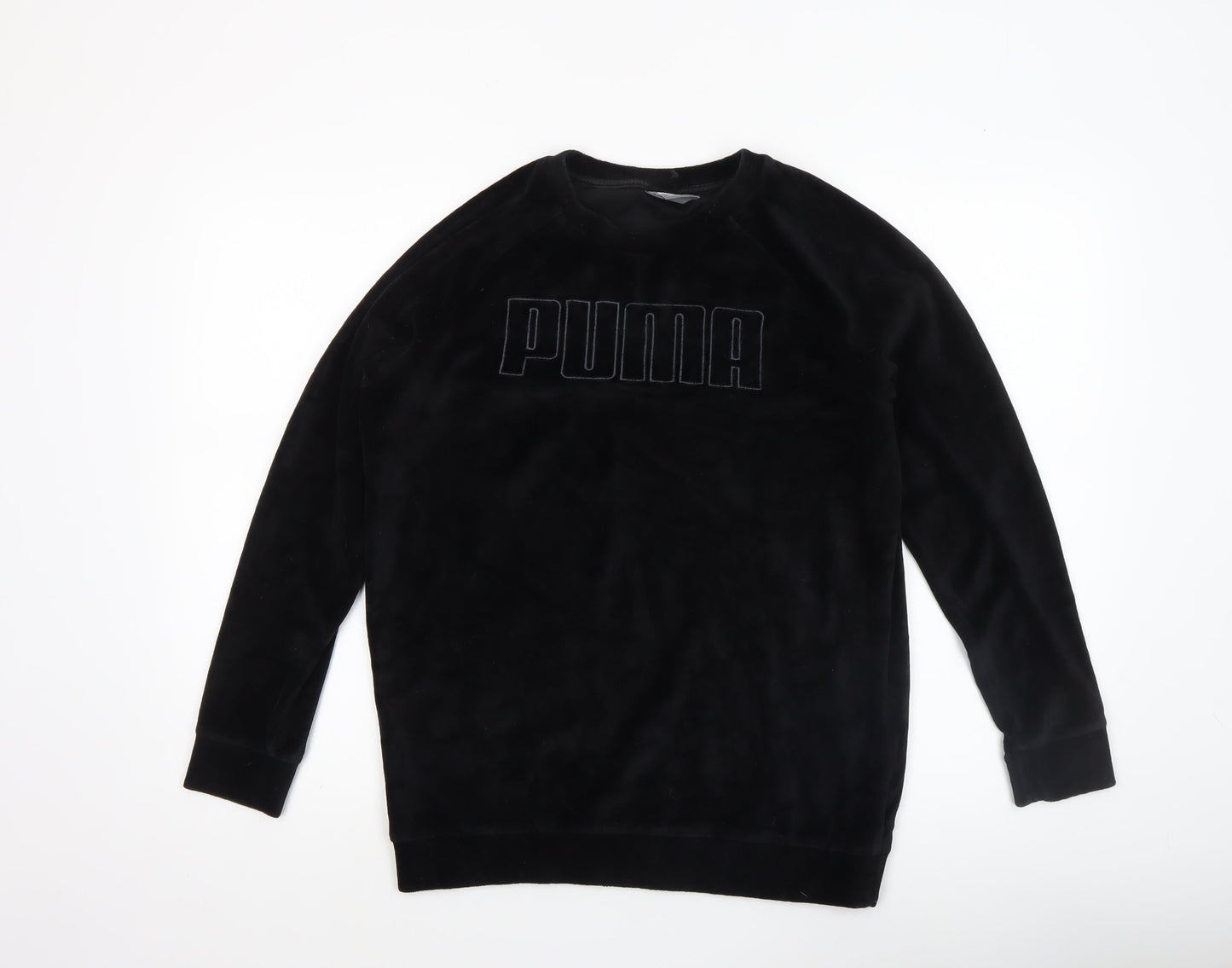 Puma Womens Black Size 10 Velour Pullover Sweatshirt