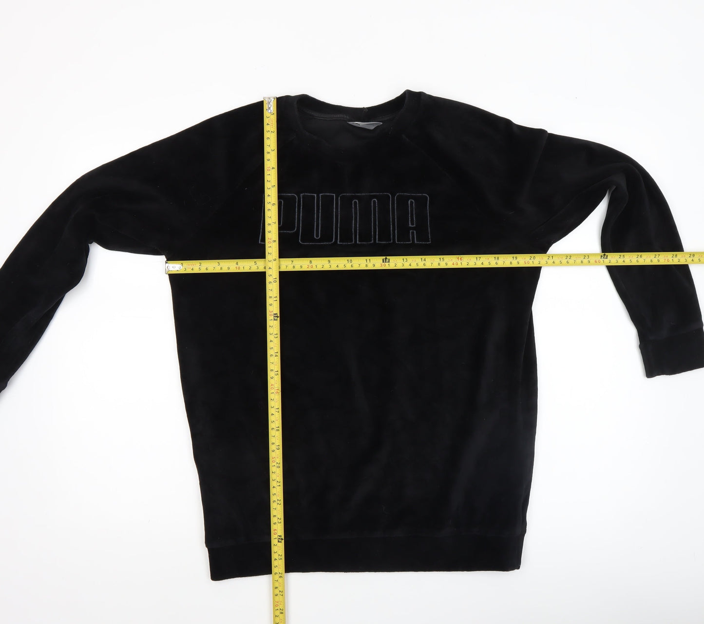 Puma Womens Black Size 10 Velour Pullover Sweatshirt