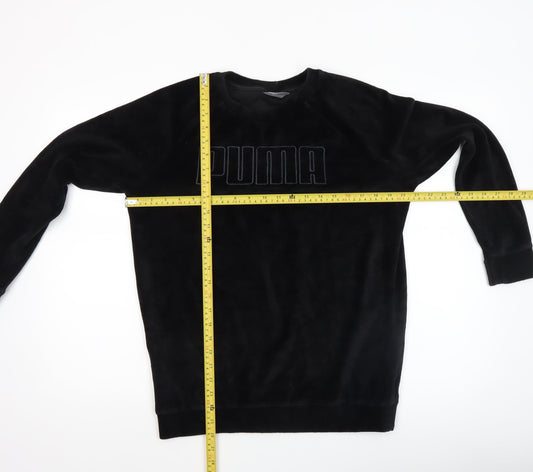 Puma Womens Black Size 10 Velour Pullover Sweatshirt