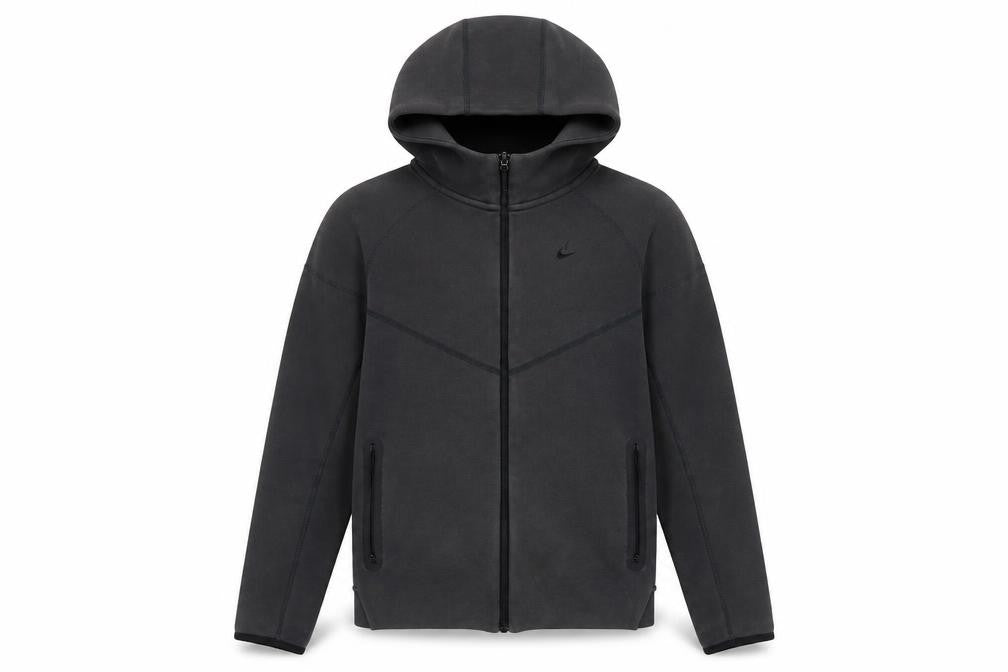Nike Boys Black Full Zip Hoodie XL 158-170cm Fleece Lined Casual