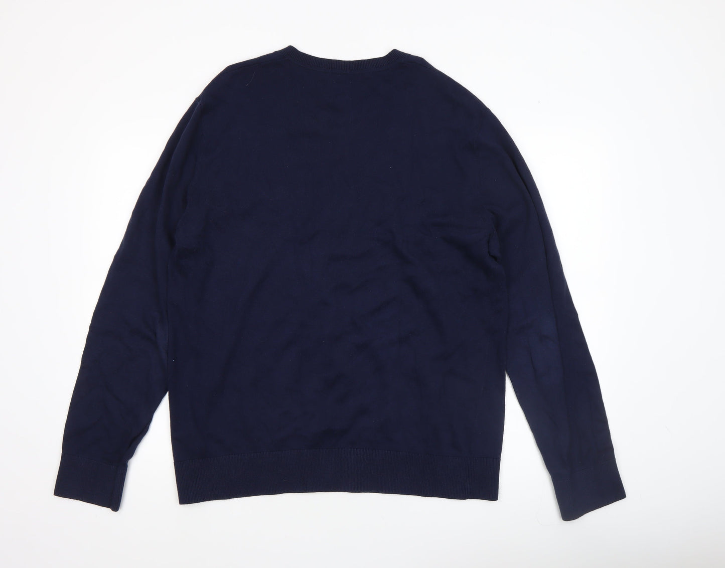 GAP Men’s Blue Cotton V-Neck Pullover Jumper Size L