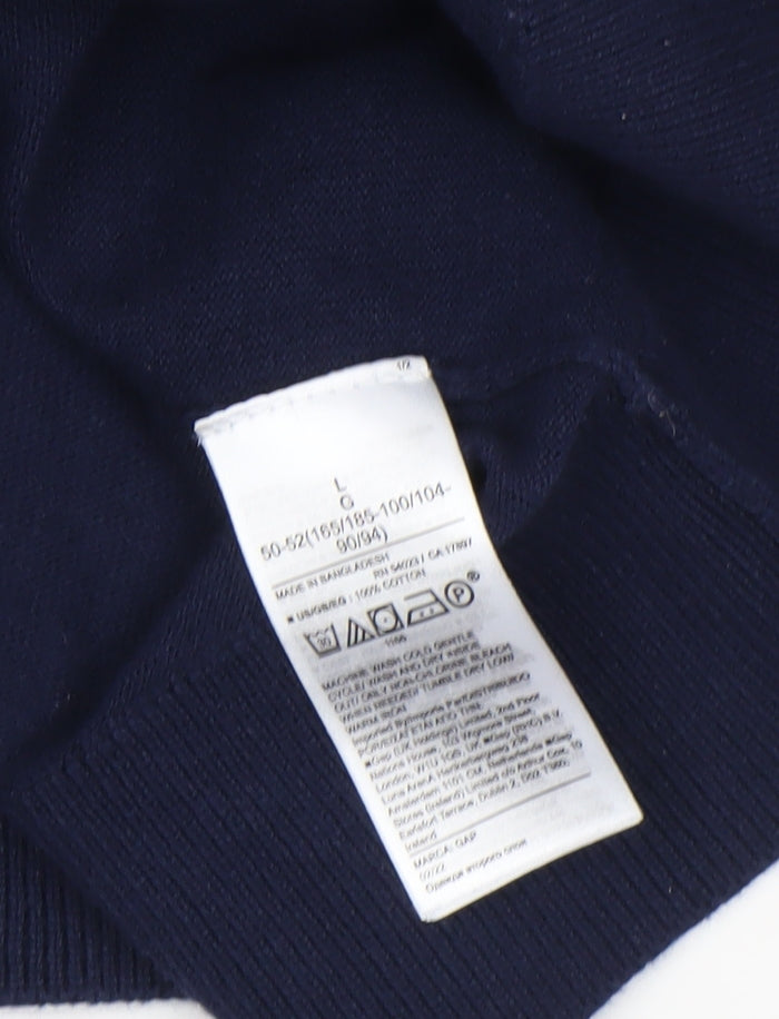 GAP Men’s Blue Cotton V-Neck Pullover Jumper Size L