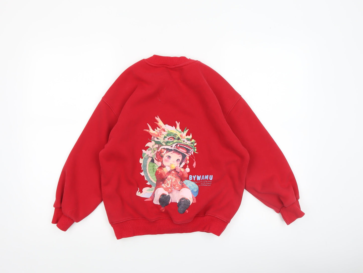 HANEGUO Girls Red Graphic Dragon Butterfly Pullover Sweatshirt Size 8 Years