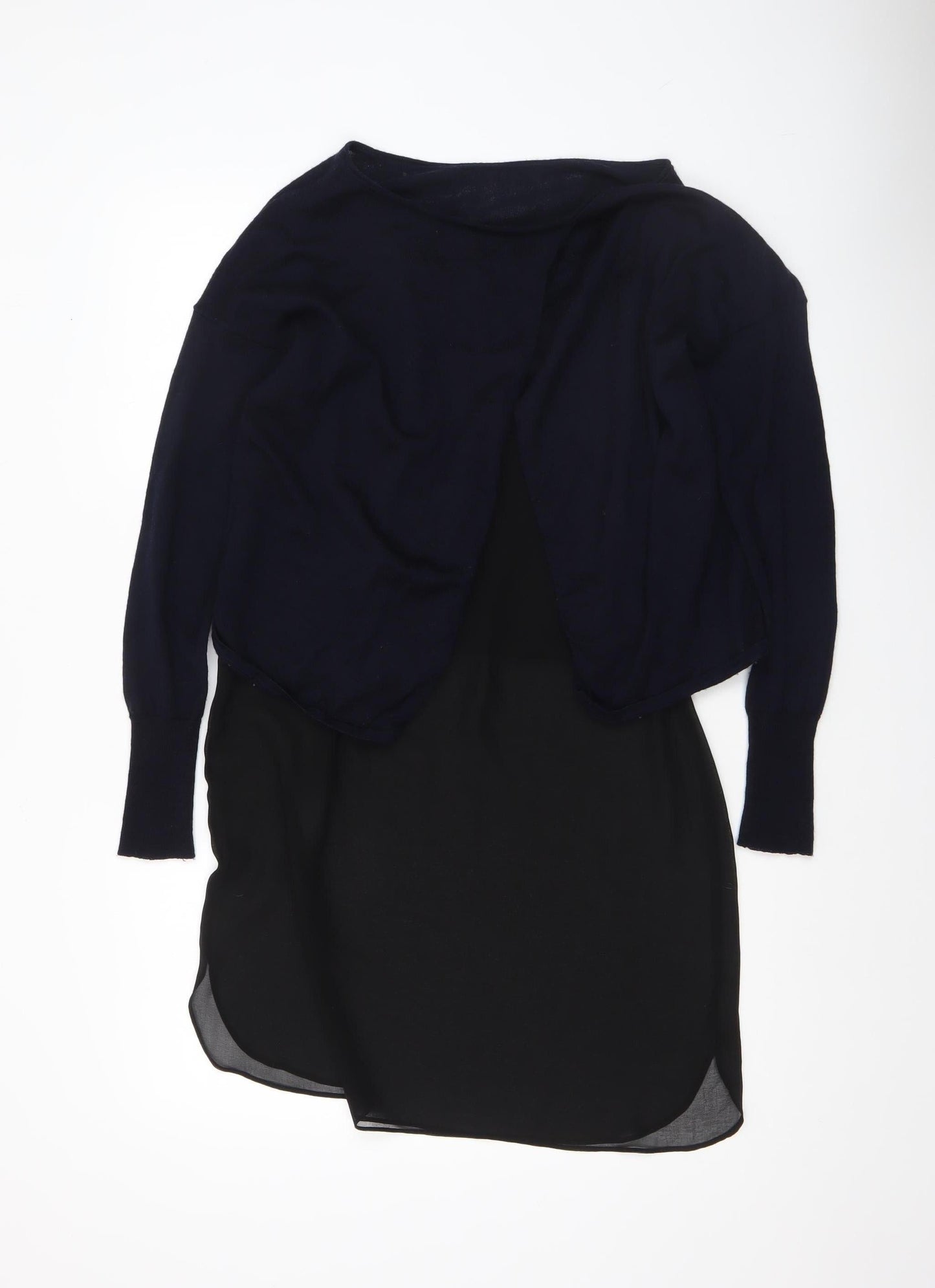 Mint Velvet Womens Black Wool Tunic Jumper Size 10 Long Sleeve