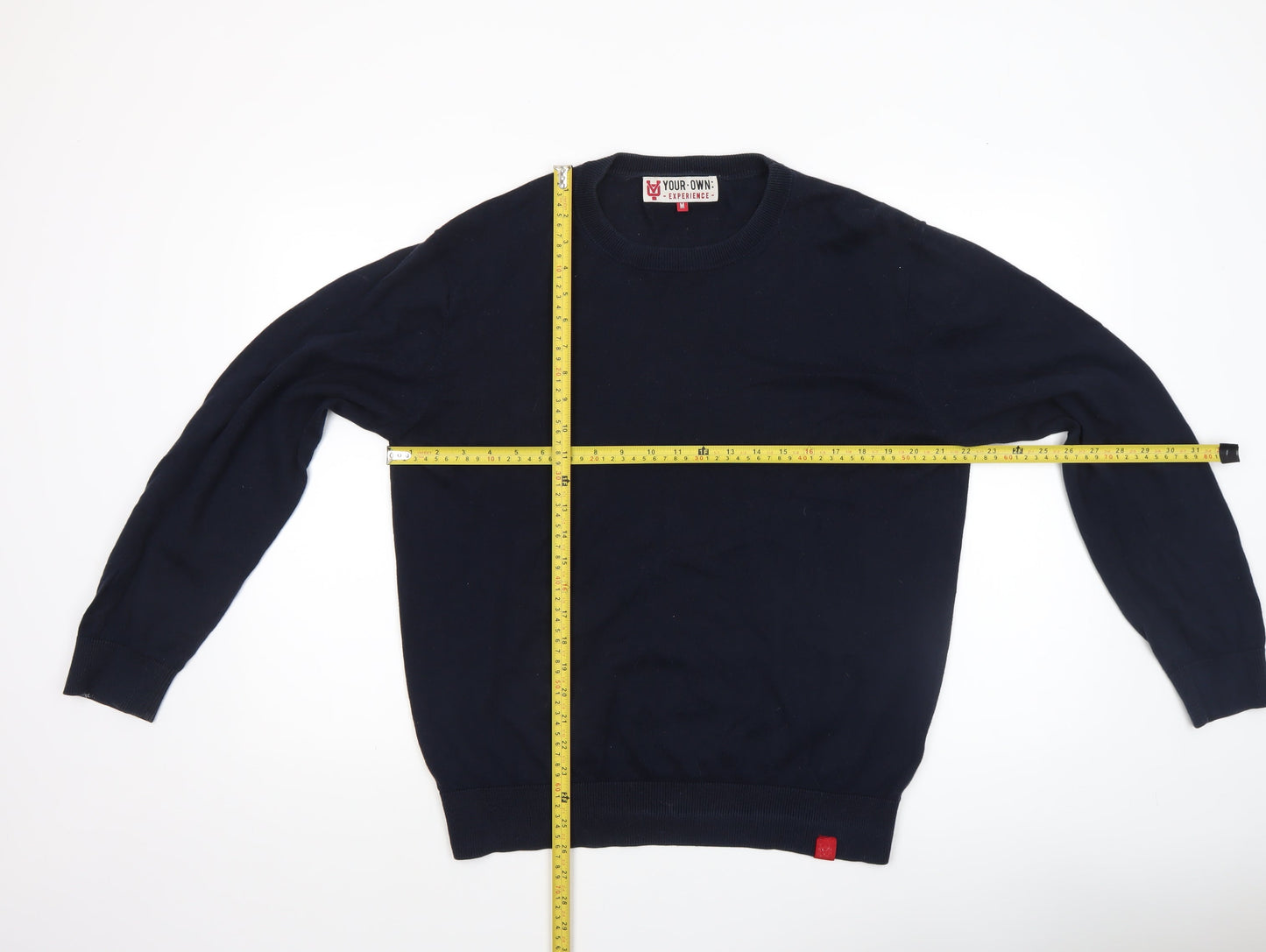 YOUR OWN EXPERIENCE Men's Blue Crew Neck Pullover Jumper M