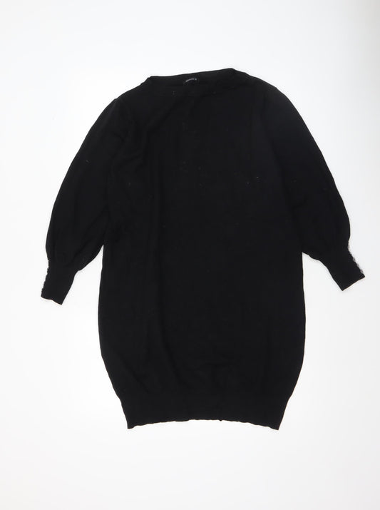 Roman Women's Black Size 12 Long Sleeve Knit Pullover Jumper