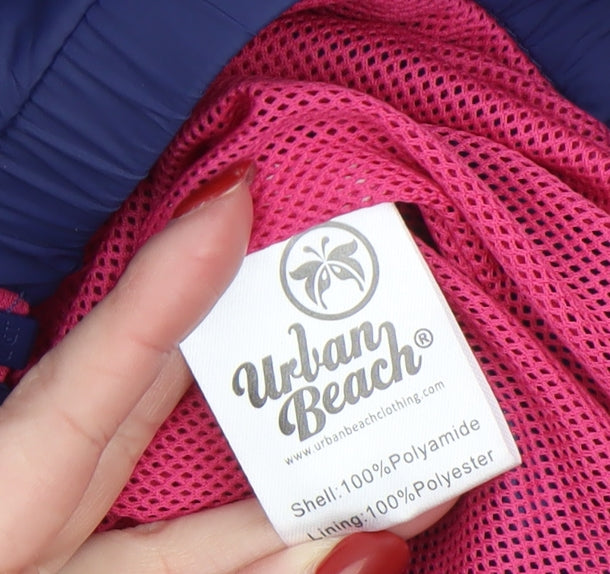 Urban Beach Women's Blue Hooded Windbreaker Jacket Size 12