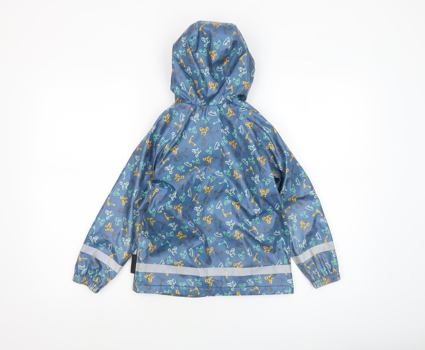 Lupilu Boys Blue Waterproof Hooded Rain Coat 4-6 Years Reflective Lined Jacket