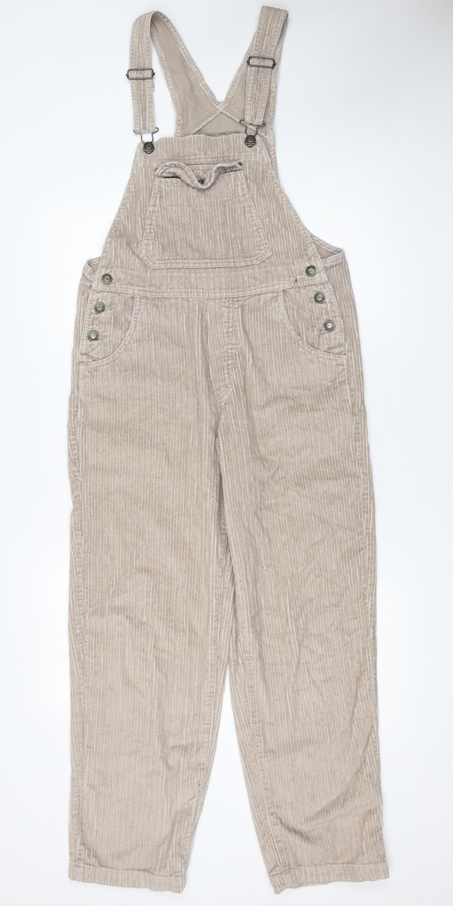 Express Women’s Beige Corduroy Dungaree Jumpsuit XS Adjustable Straps