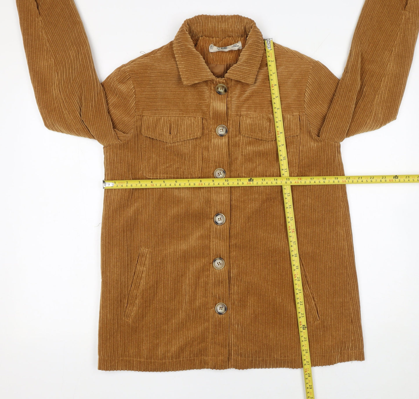 K.Zell Women Brown Corduroy Button Blazer Jacket Size S