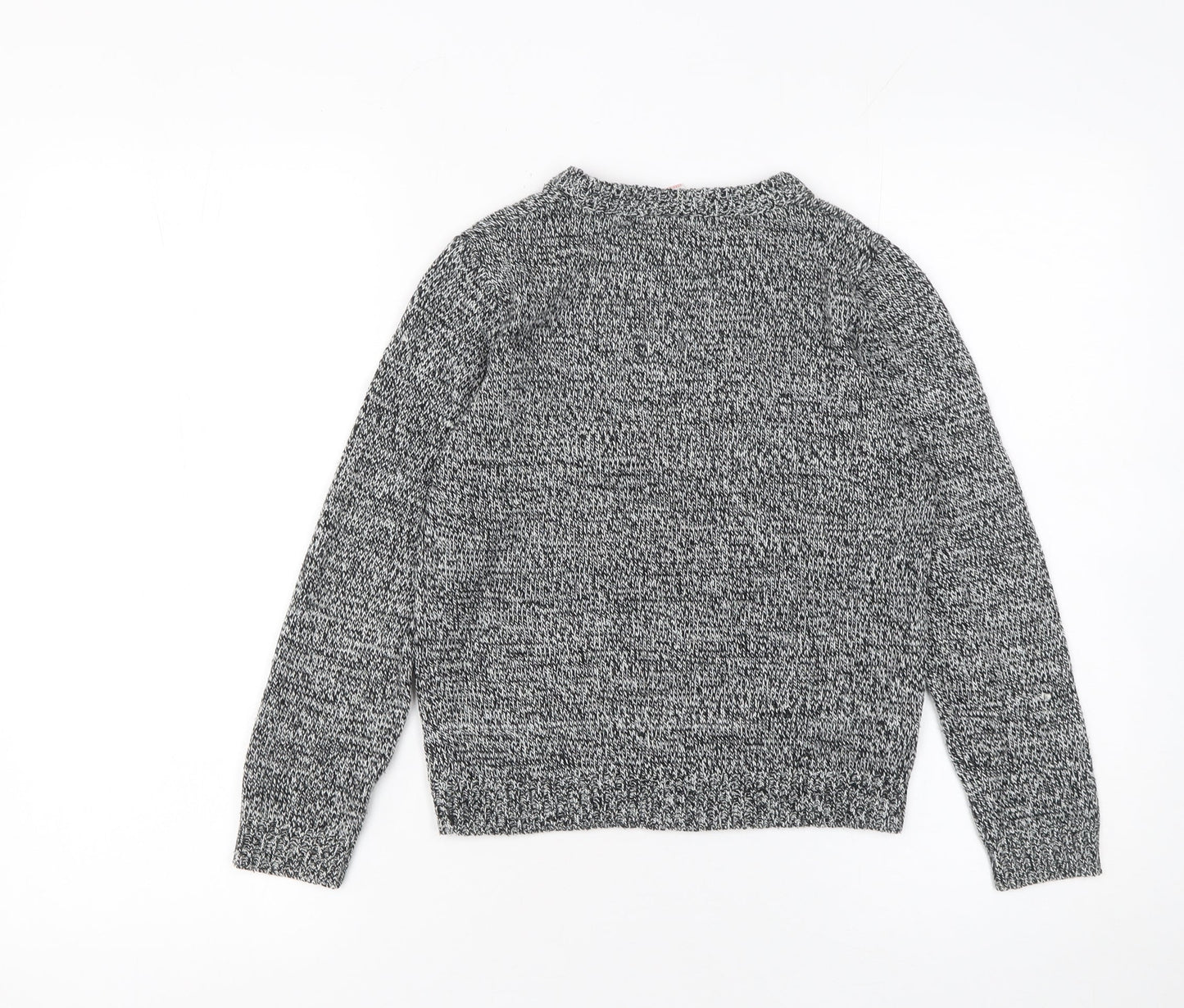 Lily & Dan Boys Grey Christmas Snowman Jumper 7-8 Years Acrylic Knit