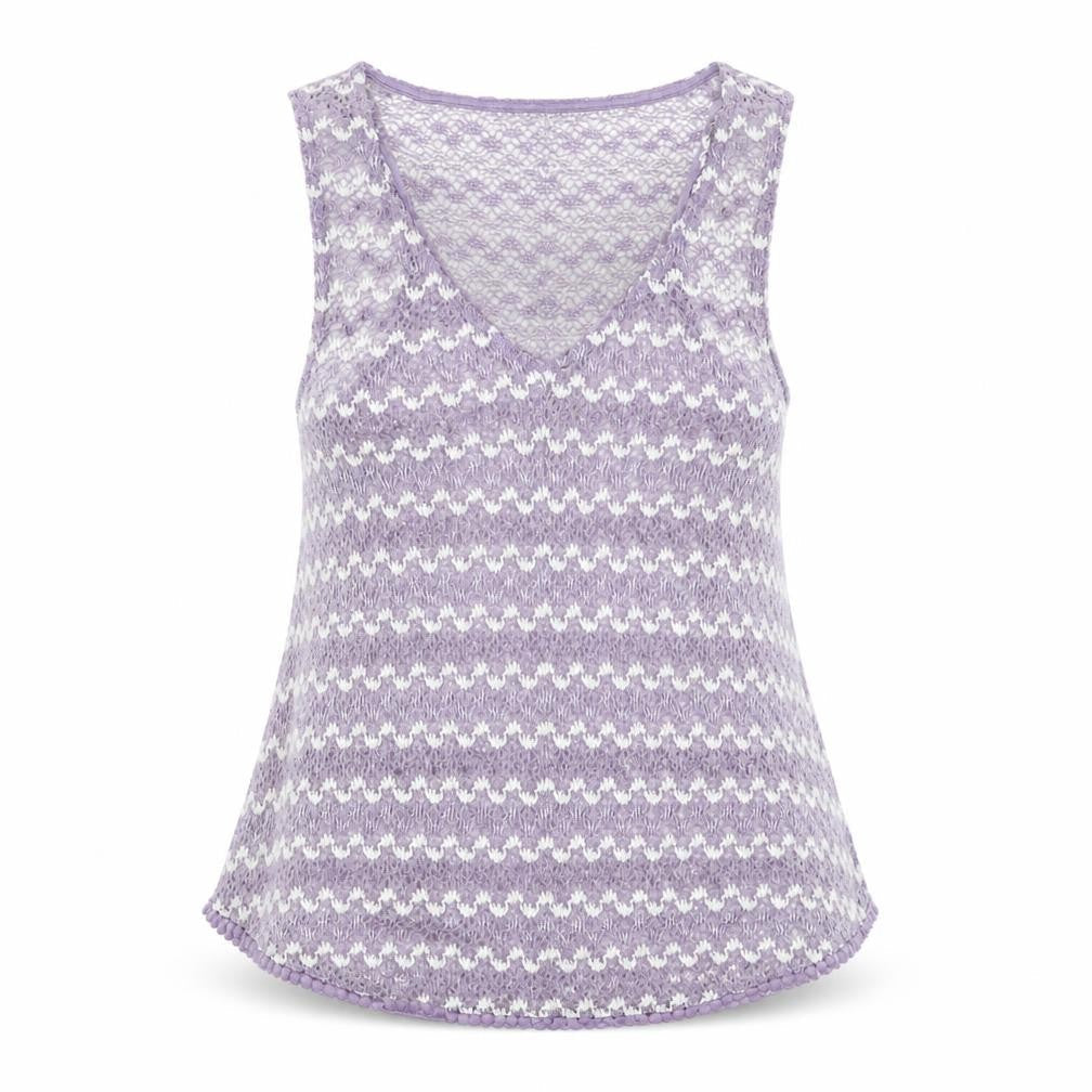Next Women Purple Knit Camisole Tank Top Size 6 V-Neck Sleeveless