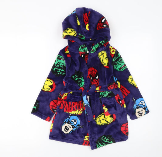 Marvel Boys Multicoloured 4 Years Hooded Fleece Superhero Robe