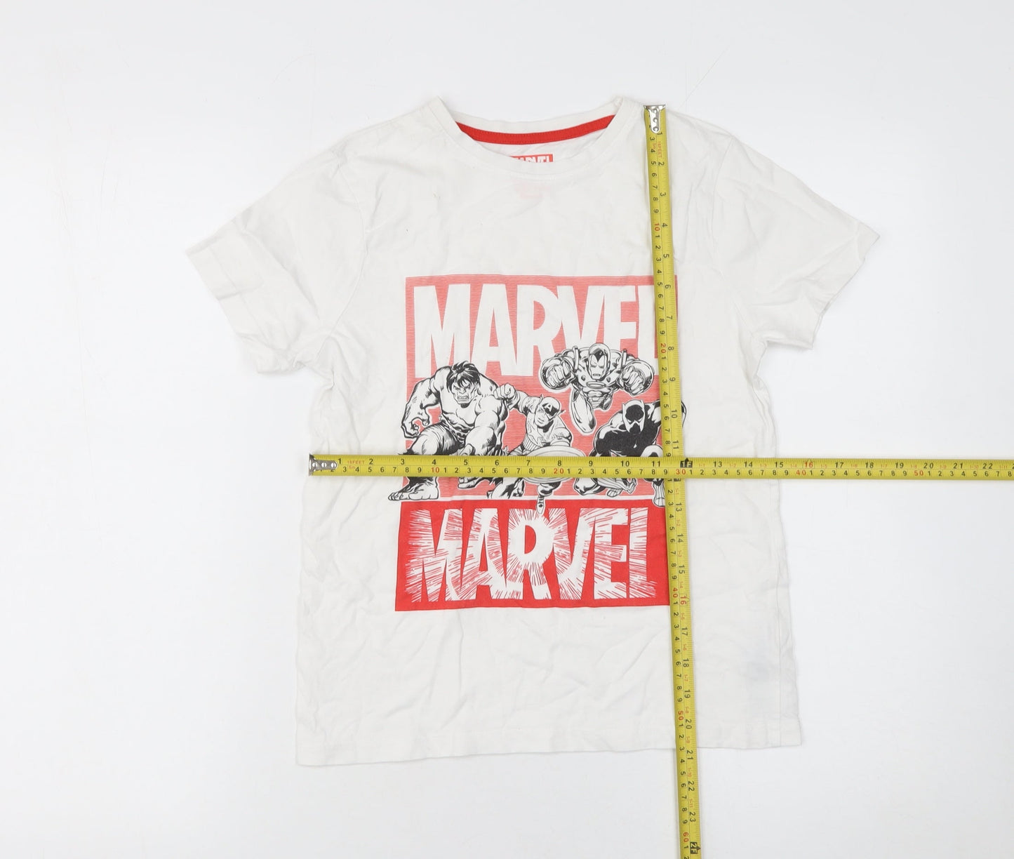 Marvel Boys White Superhero Graphic Cotton T-Shirt 9-10 Years