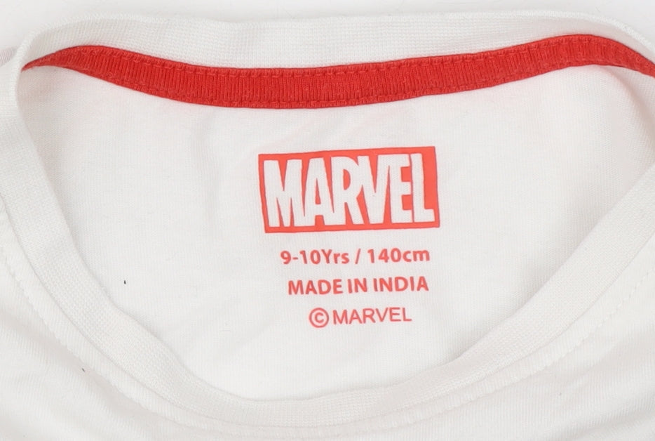 Marvel Boys White Superhero Graphic Cotton T-Shirt 9-10 Years