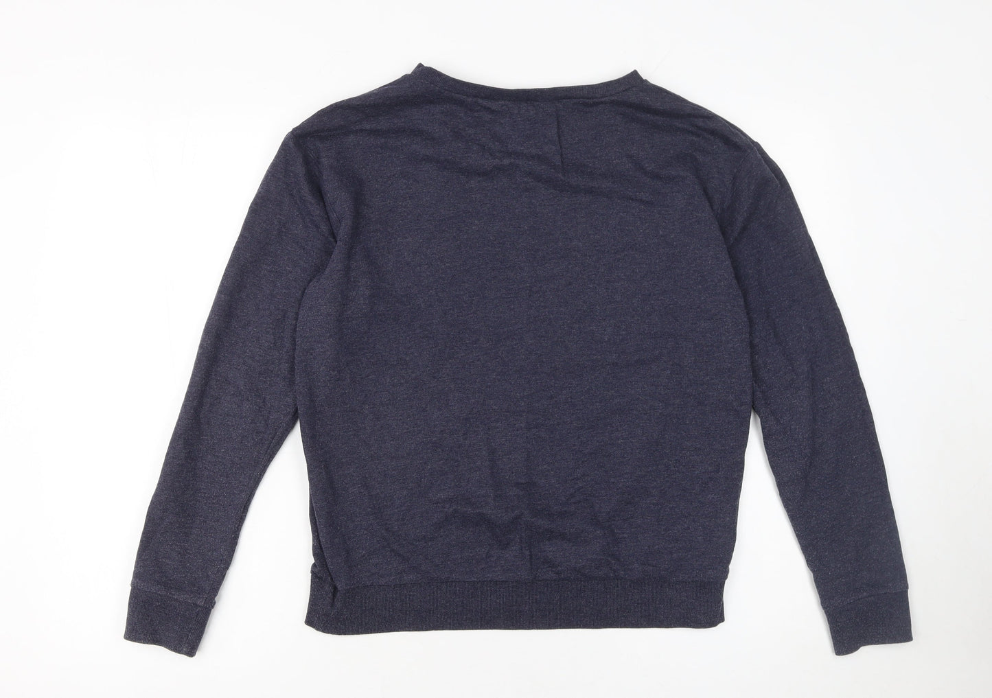 H&M Divided Women's Navy Blue Pullover Sweatshirt Size S Cotton Blend