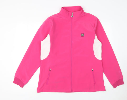 Island Green Womens Pink Softshell Golf Jacket Size 16 Full Zip Activewear