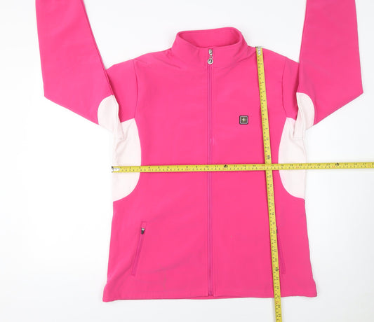 Island Green Womens Pink Softshell Golf Jacket Size 16 Full Zip Activewear