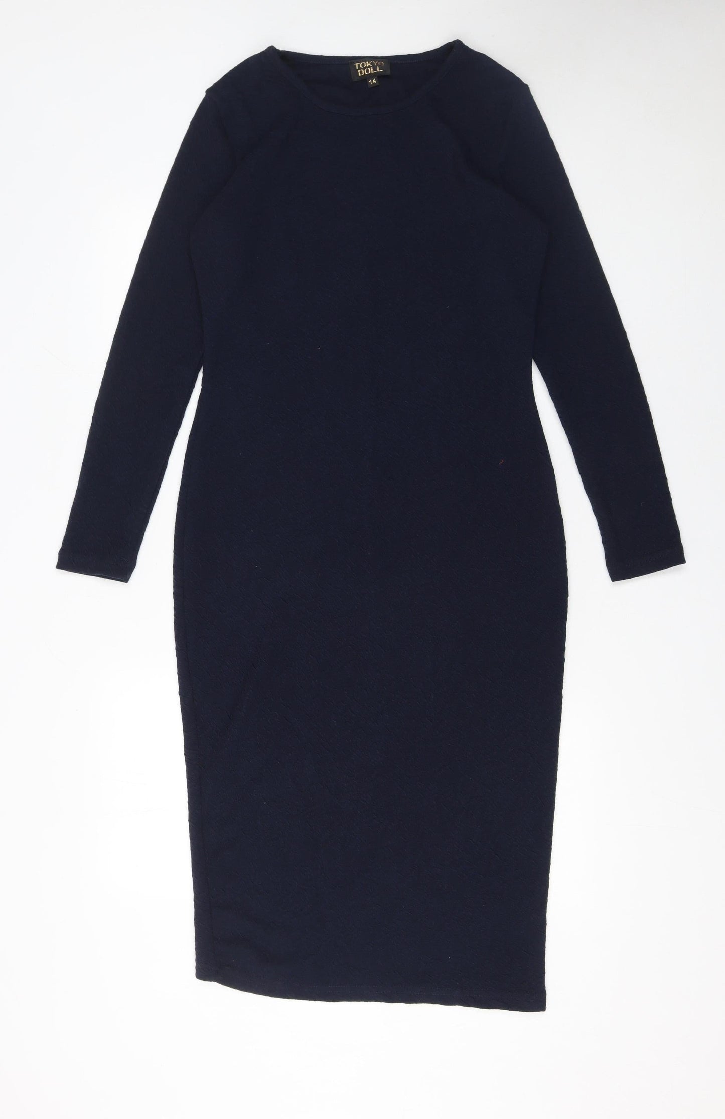 Tokyo Doll Women’s Black Size 14 Bodycon Midi Dress Long Sleeve