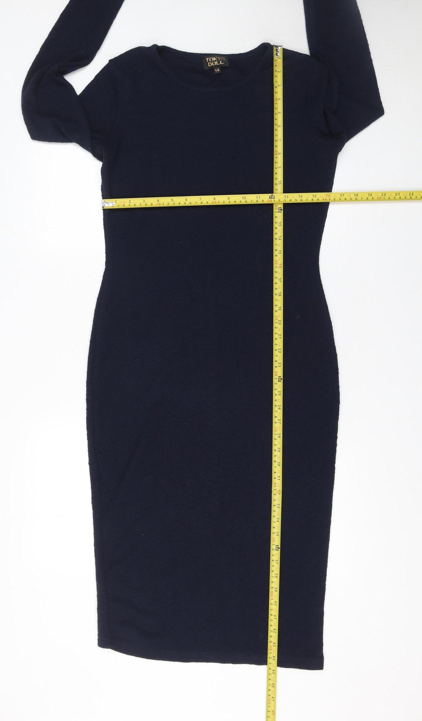 Tokyo Doll Women’s Black Size 14 Bodycon Midi Dress Long Sleeve